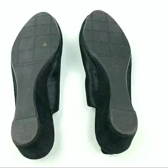 Vaneli womens heels size 4.5 black snakeskin print slingback wedges grannycore - Picture 7 of 13